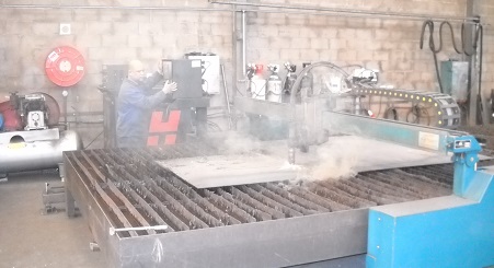 Smoke from the plasma cutter
